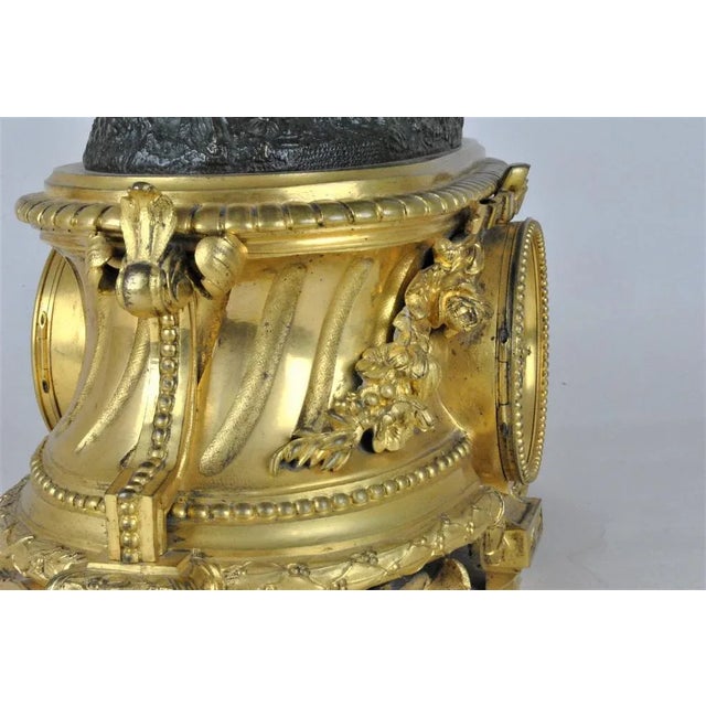 Bronze Clock Depicting Woman with Flowers from Schenewerk, 19th Century For Sale - Image 3 of 18
