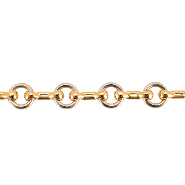 Cartier Vintage Cartier Nouveau JCC 18k Yellow & White Gold Horsebit Link Bracelet For Sale - Image 4 of 8