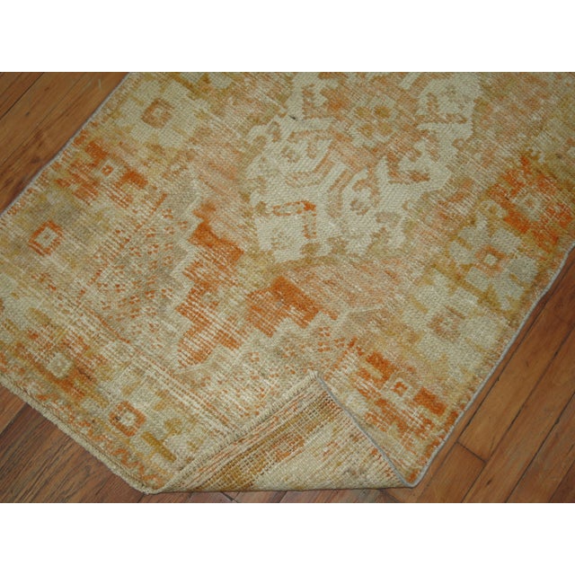 Early 21st Century Orange Shabby Turkish Rug - 2'8" x 4'9" For Sale - Image 4 of 6