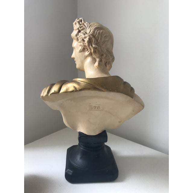 Ceramic Painted Greek Figurine Apollo Bust For Sale - Image 7 of 10