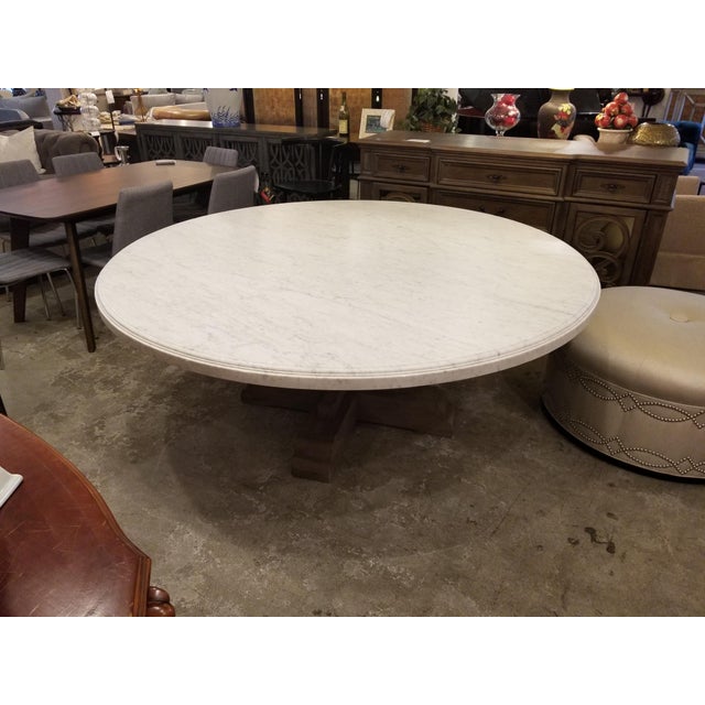 French Restoration Hardware Bastide Oak & Marble Round ...