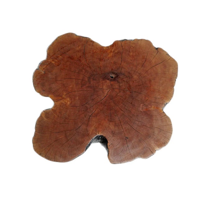 Contemporary Vintage Lychee Stump Side Table For Sale - Image 3 of 6