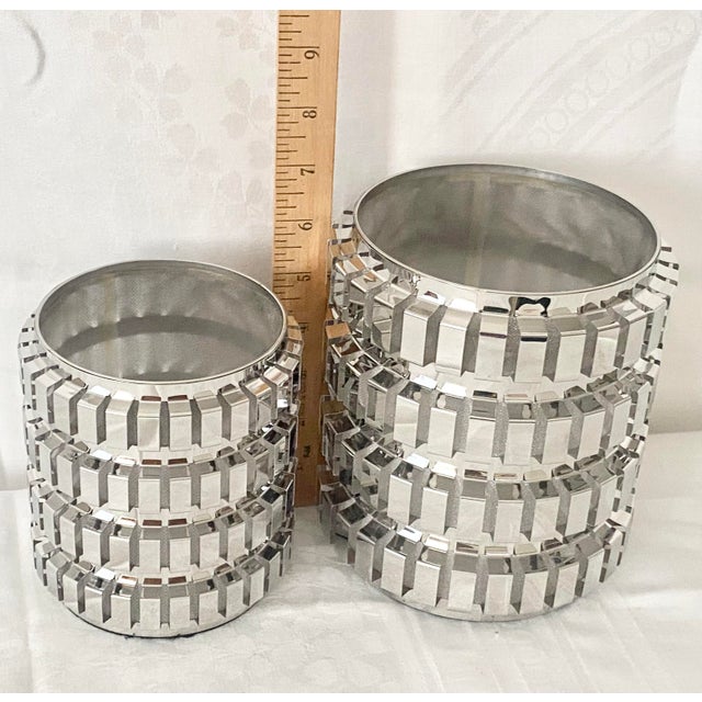 Late 20th Century Y2k Glamour to Your Tabletop With This Striking Pair of Party Lite "Enchanted Linear" Candle Holders For Sale - Image 11 of 16