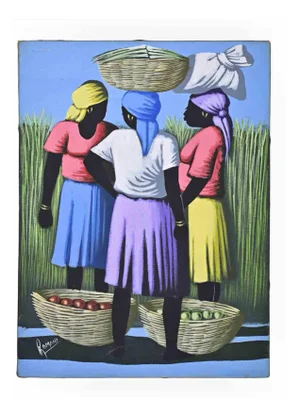 Romane Jereme, Haitian Girls, 1980s, Oil