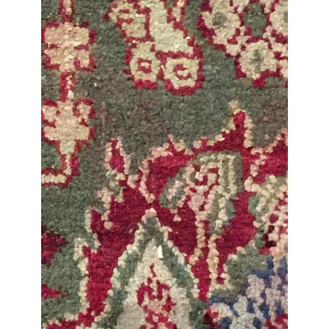 Antique Green Indian Agra Rug 8ft 10in X 11ft 6in For Sale - Image 4 of 6