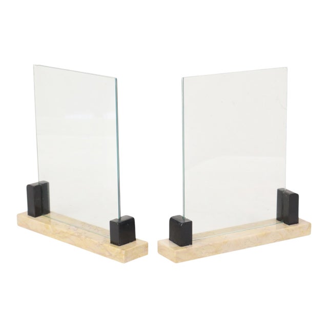 Art Deco Photo Frames in Black and Beige Marble, 1930s, Set of 2 For Sale - Image 16 of 18