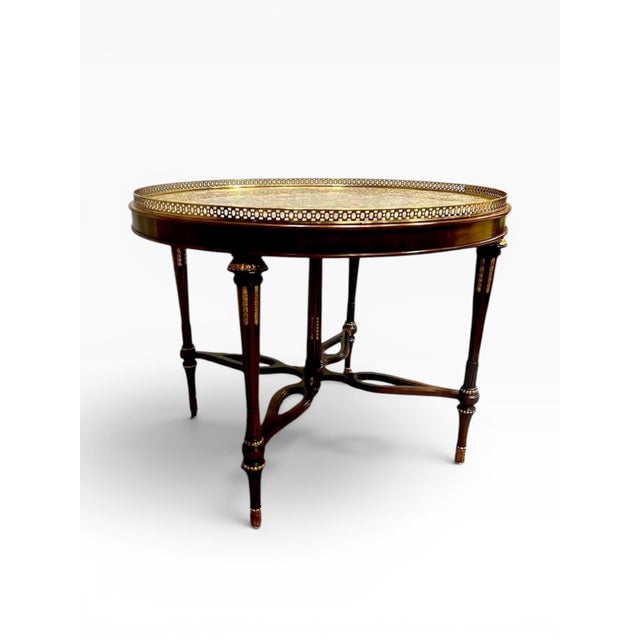 French 1990s Maitland-Smith Round Center Table For Sale - Image 3 of 11