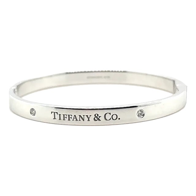 Tiffany & Co Diamond Hinged Bangle 0.10ct For Sale