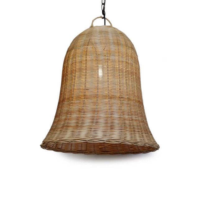 Raw wicker bell pendant. Small size. Each slightly unique in natural tones and handmade form. Each sold individually....