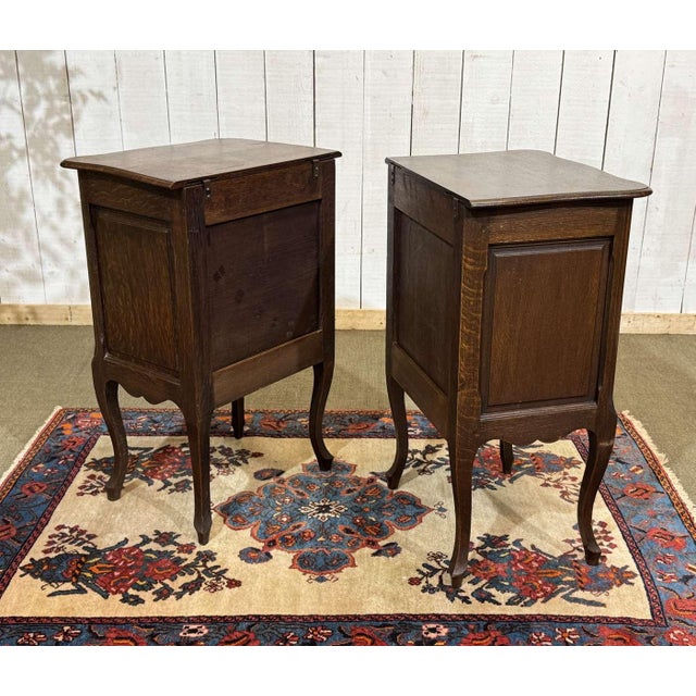 1950s Louis XV Style Oak Bedside Tables, 1950s, Set of 2 For Sale - Image 5 of 10