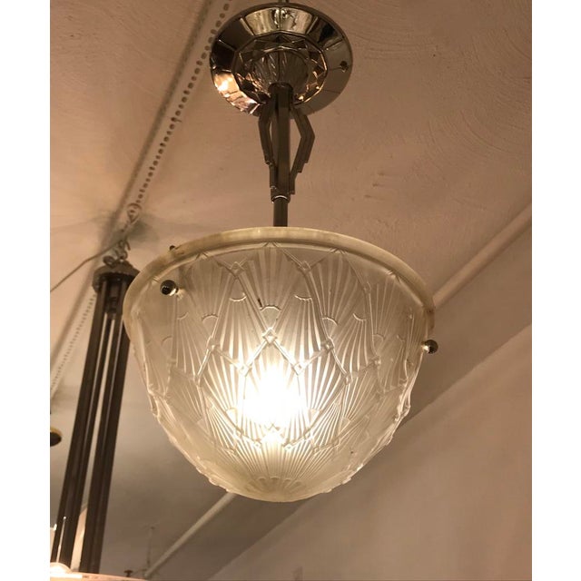French Art Deco Pendant Chandelier by Hettier and Vincent For Sale - Image 11 of 13