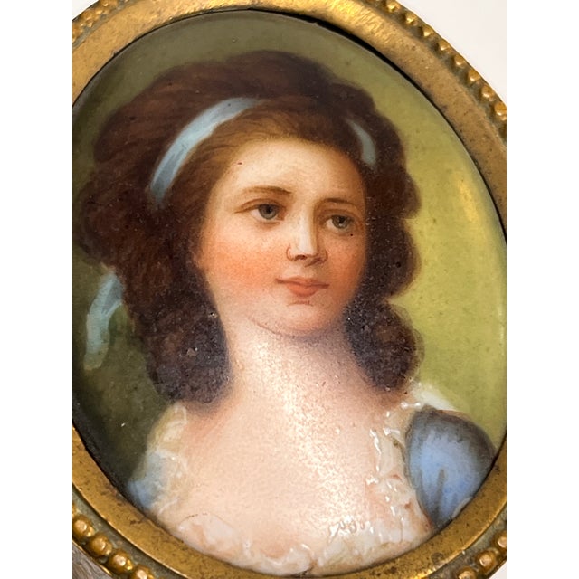 19th Century Vienna Miniature Portrait Gilt Bronze Box For Sale - Image 4 of 12