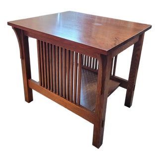 Stickley Mission Collection Oak Spindle Side Table For Sale