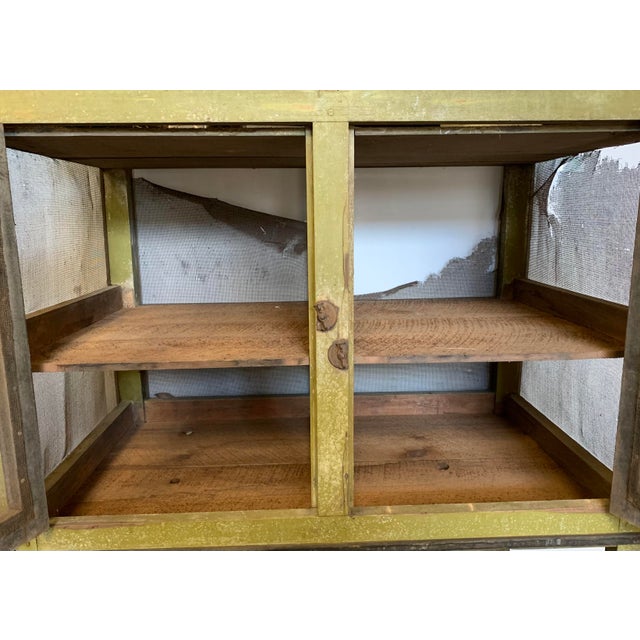 Early 20th Century Early Primitive Pie Safe Kitchen Hutch Wire Screen For Sale - Image 5 of 9