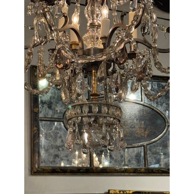 Metal Late 19th C. French Silvered Bronze and Crystal Chandelier With Amethyst For Sale - Image 7 of 8