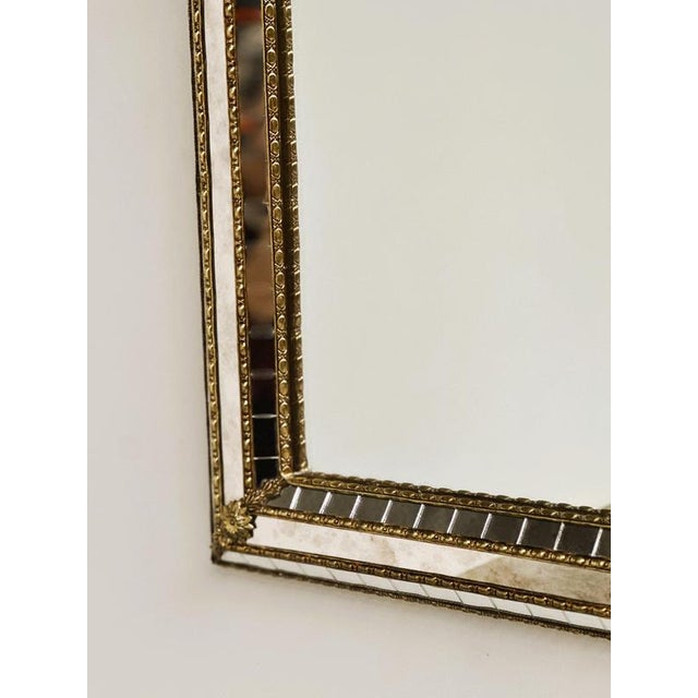 Glass Vintage Spanish Gilt Mosaic Mirror with Arched Top, 1970s For Sale - Image 7 of 9