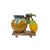 Art Deco Chinese Drop Blue Tan Buddha Fingers Citrus Fruits Holder Pot Vase For Sale - Image 3 of 6