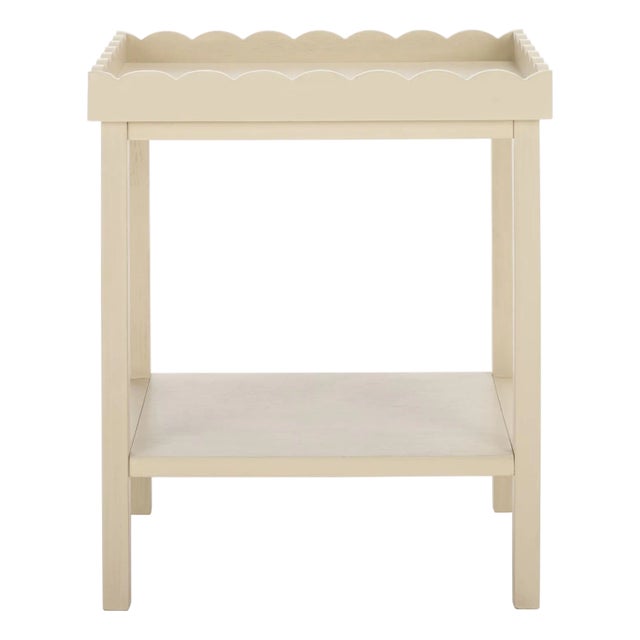 Starlyn Scalloped Accent Table in Sand For Sale