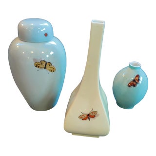 Set of Three Decorative Porzellan-Manufaktur Nymphenburg/Ted Muehling Vases For Sale