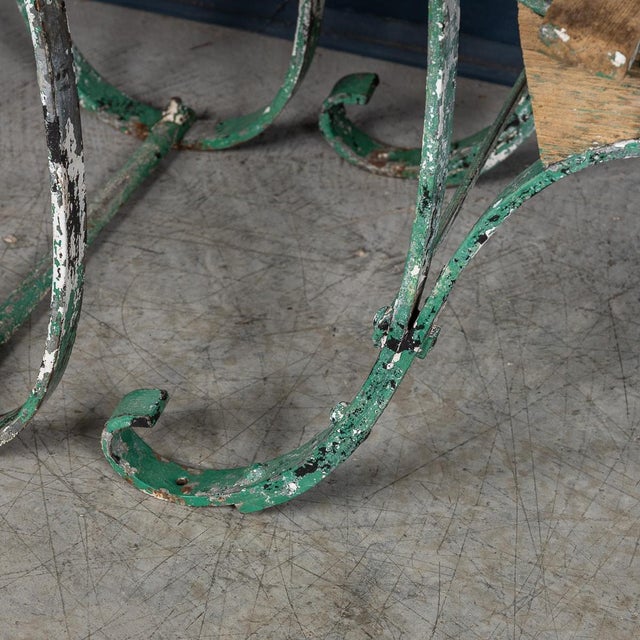 Antique 19th Century Victorian Wrought Iron & Wood Garden Seats, 1890, Set of 4 For Sale - Image 4 of 18