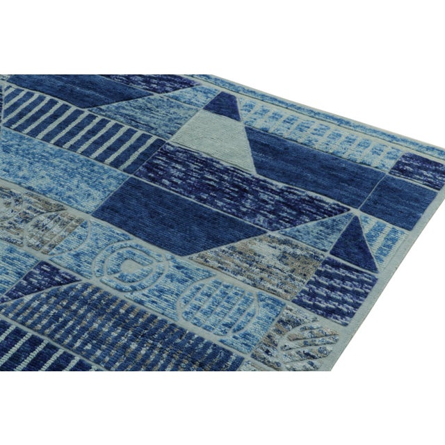 Not Yet Made - Made To Order Scandinavian pile rug in Blue & Beige Geometric Pattern by Rug & Kilim - 10x14 For Sale - Image 5 of 7