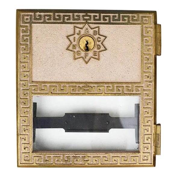 Art Deco Metal Post Office Box Covers With Lock For Sale