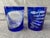 Mid 20th Century Bohemia Cut to Clear Cobalt Etched Tumblers Glasses a Pair For Sale - Image 10 of 15