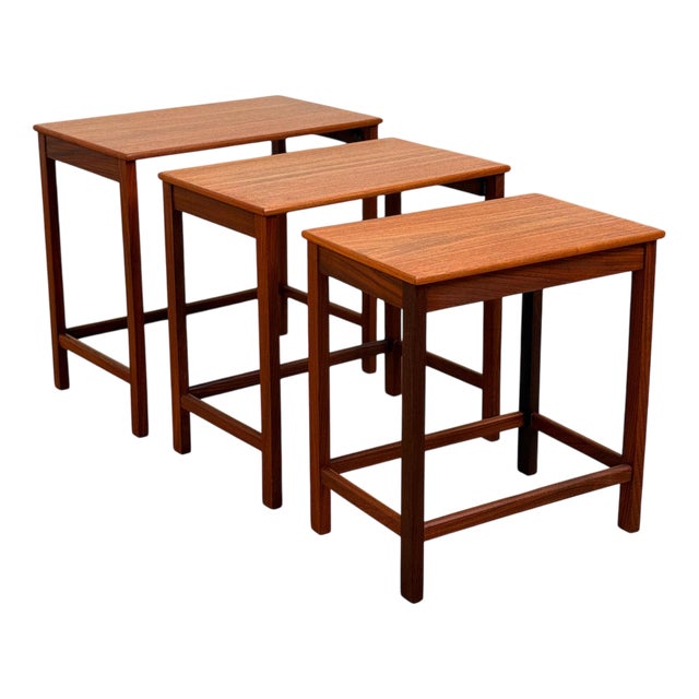 Nesting in Tables in Teak, Denmark, 1950s-1960s, Set of 3 For Sale