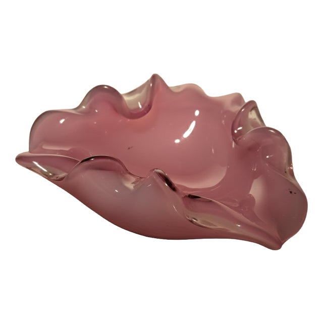 Pink Opaline Murano Glass Centerpiece attributed to Seguso, 1950s For Sale