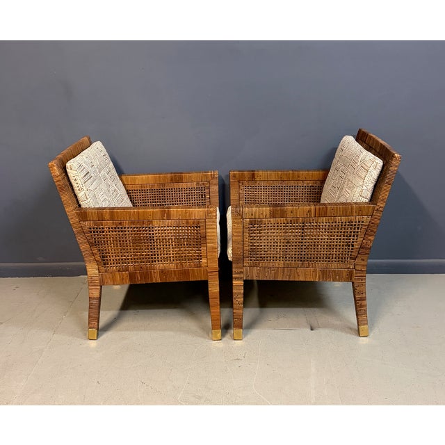 1970s Attributed to Billy Baldwin for Bielecky Brothers Rattan Game Table and Chairs, Set of 3 1970s For Sale - Image 5 of 18