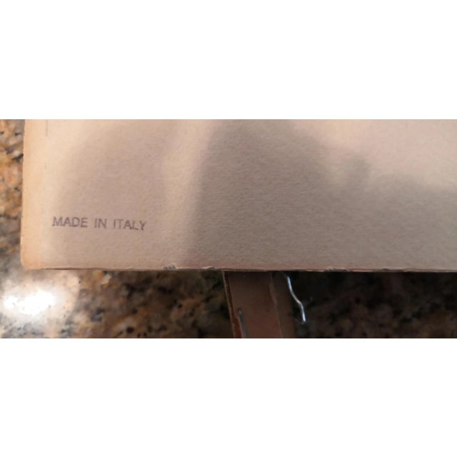 Wood Mid-Century Italian Chinoiserie Watercolor Faux Bamboo Framed Art For Sale - Image 7 of 10