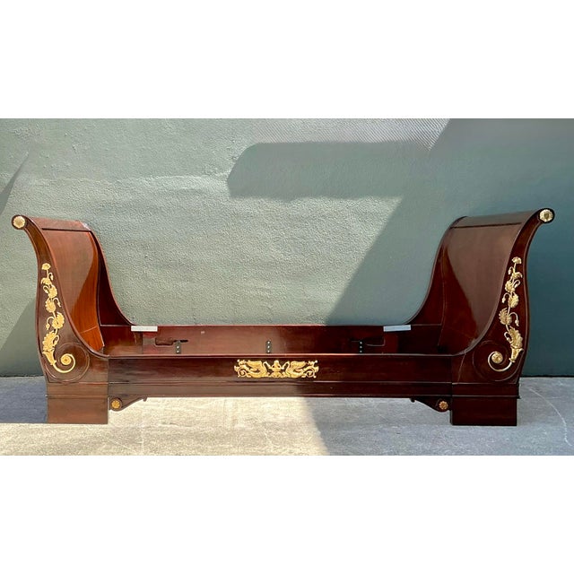Wood Vintage 19th Century French Empire Sleigh Daybed For Sale - Image 7 of 12
