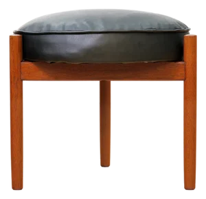 Danish Modern Teak Round Vanity Stool