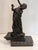 Figurative Antique Bronze Lamp Featuring a Girl Holding a Dove by A. Messina For Sale - Image 3 of 14