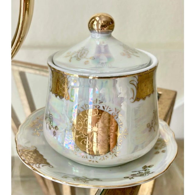 1950s Circa 1950 Japanese Lusterware Porcelain Tea Service Set - 6 Pieces For Sale - Image 5 of 13