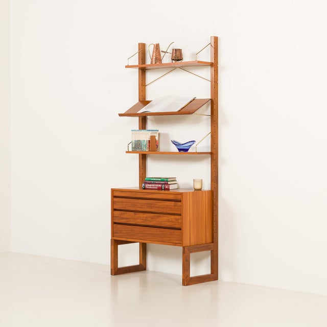Mid-Century Modern Freestanding Wall Unit in Teak by Poul Cadovius for Cado, 1960s For Sale - Image 3 of 18