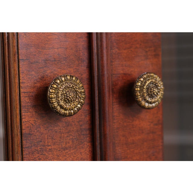 Maitland Smith Mahogany Georgian Style Breakfront For Sale - Image 13 of 18