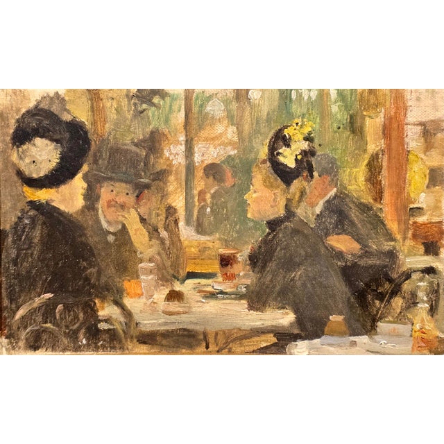Lucien Laurent Gsell -19th Century Belle Epoque Café Scene, Oil Painting For Sale - Image 4 of 12