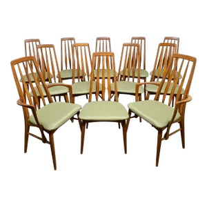 Niels Koefoed for Hornslet Danish Teak "Eva" Dining Chairs - Set/12