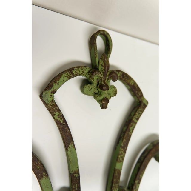 Verdigris Wrought Iron Wall Sconce Candle Holders a Pair For Sale In Louisville - Image 6 of 9
