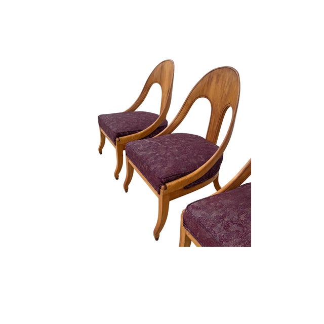 Wood 1970s Attributed to Michael Taylor for Baker Spoon Back Slipper Chairs in Natural Finish, Sold in Pairs For Sale - Image 7 of 9