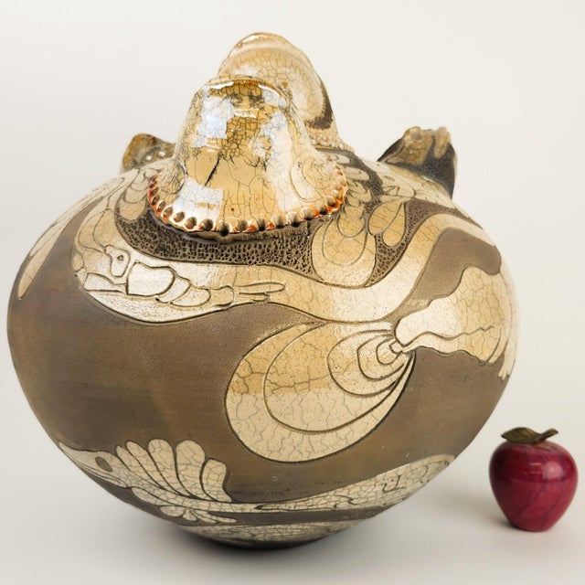 1990s Monumental Randy Brodnax Covered Vessel With Frogs For Sale - Image 5 of 13