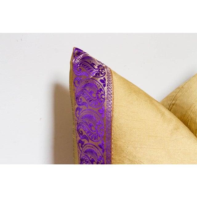 Surya Gold Festive Silk Euro Pillow Cover For Sale - Image 4 of 7