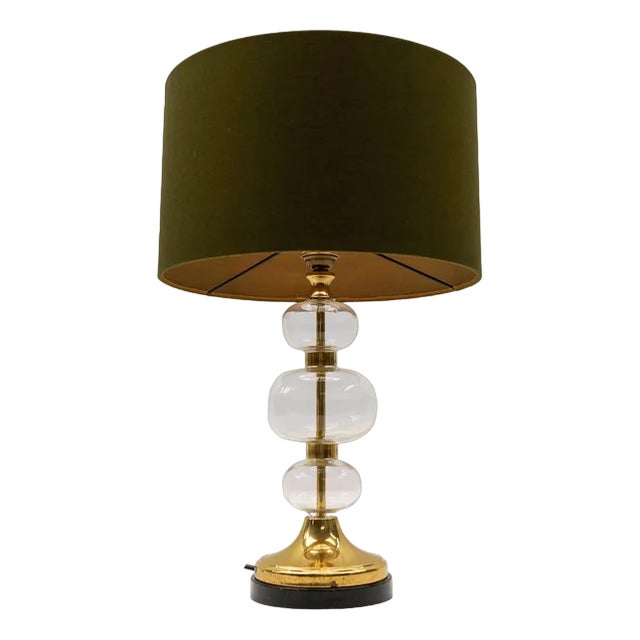 Mid-Century Modern Gold Orange Swirls Table Lamp Base, Germany, 1960s For Sale