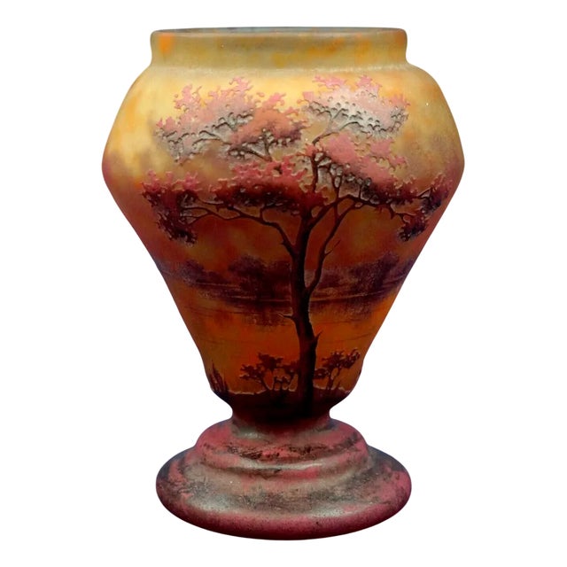 20th Century Blown Glass Vase with Lorraine Cross from Daum Nancy, France, 1890s For Sale