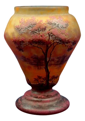 20th Century Blown Glass Vase with Lorraine Cross from Daum Nancy, France, 1890s