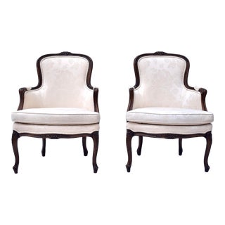 Drexel Louis XVI Style Bergere Chairs - a Pair For Sale
