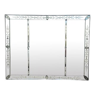 Huge Antique Venetian Glass Mirror For Sale