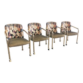 1990s Brass Barrel Dining Chairs- Set of 4 For Sale