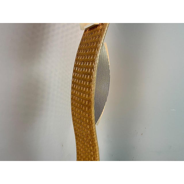 Wood Italian Sculptural Woven Cane Floor Lamp, 1980s For Sale - Image 7 of 13